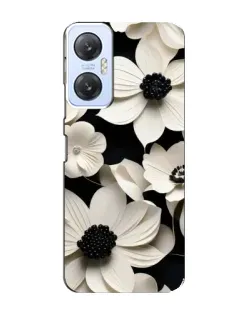 Чехол для Infinix Hot 20 (5G) с картинкой «Объемные белые цветы»