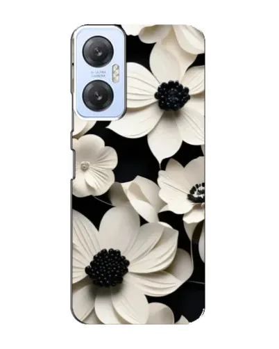 Чехол для Infinix Hot 20 (5G) с картинкой «Объемные белые цветы»