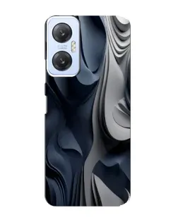 Чехол для Infinix Hot 20 (5G) с картинкой «Объемные синие складки»