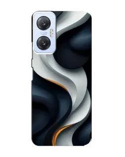 Чехол для Infinix Hot 20 (5G) с картинкой «Объемные черно-белые ленты»