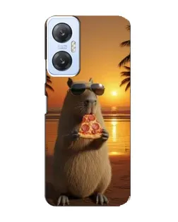 Чехол для Infinix Hot 20 (5G) с картинкой «Капибара с пиццей»