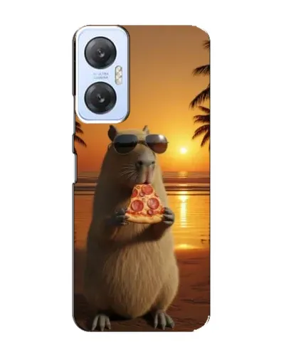 Чехол для Infinix Hot 20 (5G) с картинкой «Капибара с пиццей»