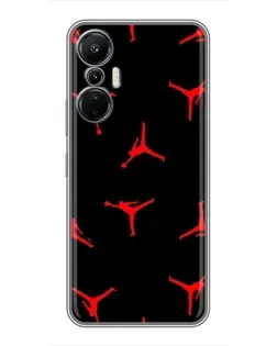 Чехол для Infinix Hot 20 (4G) с картинкой «Jordan Red Pattern»