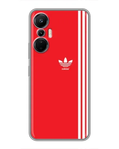 Чехол для Infinix Hot 20 (4G) с картинкой «Красный минимализм Adidas»