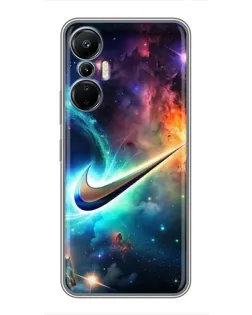Чехол для Infinix Hot 20 (4G) с картинкой «Космический Nike Swoosh»