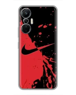 Чехол для Infinix Hot 20 (4G) с картинкой «Красные брызги Nike»