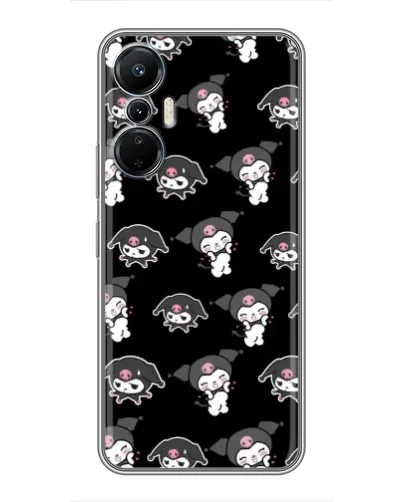 Чохол для Infinix Hot 20 (4G) з картинкою «Чорний паттерн Kuromi»