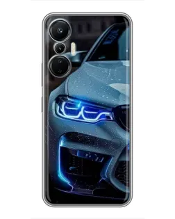 Чехол для Infinix Hot 20 (4G) с картинкой «Взгляд BMW с синими фарами» Чехол для Infinix Hot 20 (4G) с картинкой «Взгляд BMW с синими фарами»