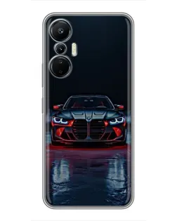 Чехол для Infinix Hot 20 (4G) с картинкой «BMW на мокрой дороге»