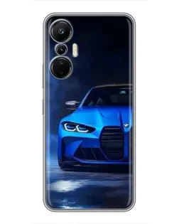 Чехол для Infinix Hot 20 (4G) с картинкой «Голубая BMW M4»