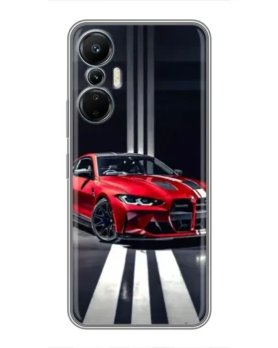 Чехол для Infinix Hot 20 (4G) с картинкой «Красная BMW на дороге»