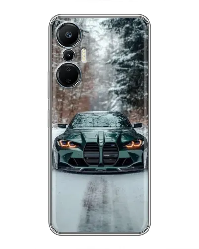 Чехол для Infinix Hot 20 (4G) с картинкой «BMW в зимнем лесу»
