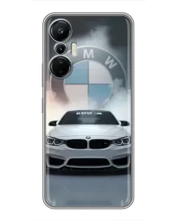 Чехол для Infinix Hot 20 (4G) с картинкой «BMW в белом дыму»