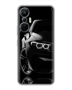 Чехол для Infinix Hot 20 (4G) с картинкой «Черная BMW — профиль»