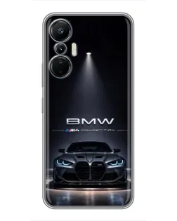 Чехол для Infinix Hot 20 (4G) с картинкой «BMW сквозь ночной город»
