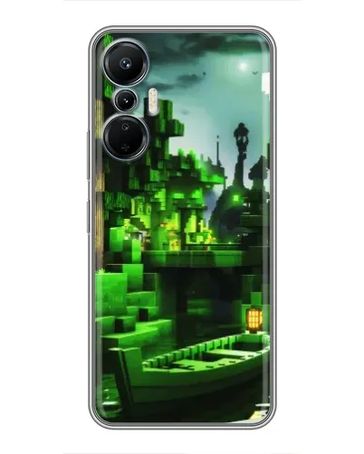 Чехол для Infinix Hot 20 (4G) с картинкой «Minecraft лесной пейзаж»