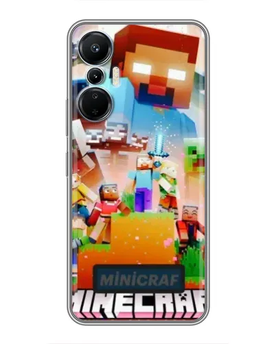 Чехол для Infinix Hot 20 (4G) с картинкой «Minecraft герои игры»