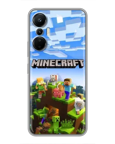 Чехол для Infinix Hot 20 (4G) с картинкой «Minecraft классический мир»