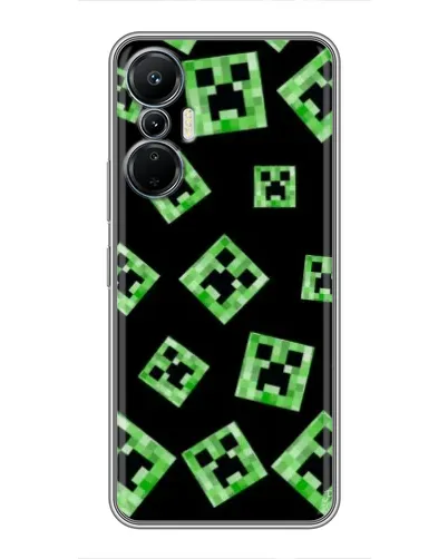 Чехол для Infinix Hot 20 (4G) с картинкой «Паттерн с криперами»