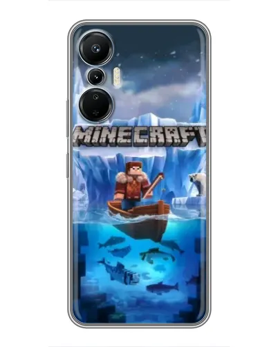 Чехол для Infinix Hot 20 (4G) с картинкой «Minecraft ледяной мир»