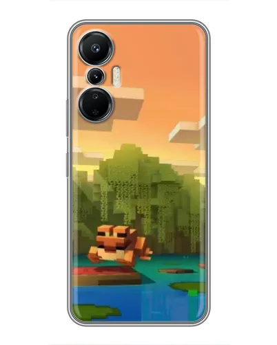 Чехол для Infinix Hot 20 (4G) с картинкой «Майнкрафт закат солнца»