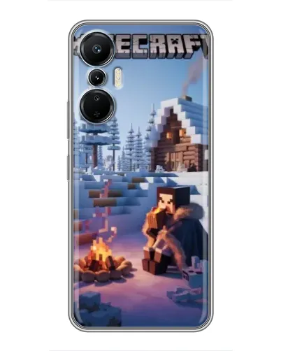 Чехол для Infinix Hot 20 (4G) с картинкой «Зимний Minecraft»