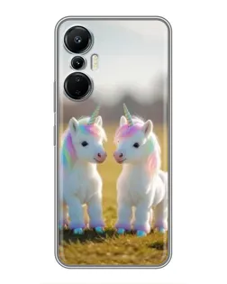 Чехол для Infinix Hot 20 (4G) с картинкой «Пара единорогов»