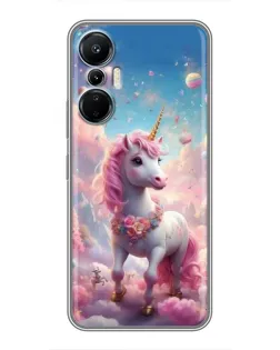 Чехол для Infinix Hot 20 (4G) с картинкой «Единорог среди облаков»
