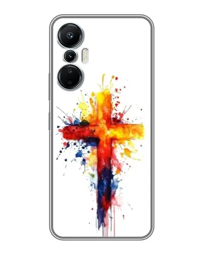 Чехол для Infinix Hot 20 (4G) с картинкой «Акварельный крест»