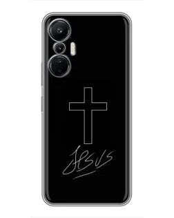 Чехол для Infinix Hot 20 (4G) с картинкой «Графический крест Jesus»