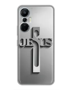 Чехол для Infinix Hot 20 (4G) с картинкой «Металлический крест Jesus»