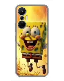 Чехол для Infinix Hot 20 (4G) с картинкой «Губка Боб прыгает»