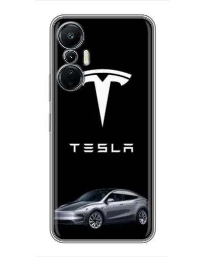 Чехол для Infinix Hot 20 (4G) с картинкой «Tesla Model Y»