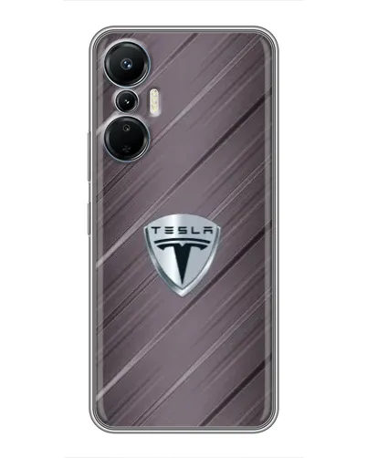 Чехол для Infinix Hot 20 (4G) с картинкой «Металлическая текстура Tesla»