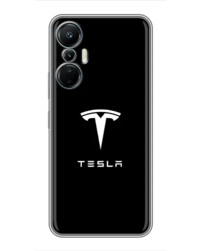 Чехол для Infinix Hot 20 (4G) с картинкой «Tesla White Logo»
