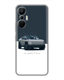 Чехол для Infinix Hot 20 (4G) с картинкой «Серебристый Cybertruck Tesla»