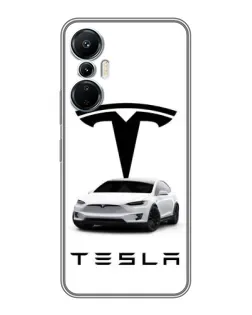 Чехол для Infinix Hot 20 (4G) с картинкой «Tesla White Style»