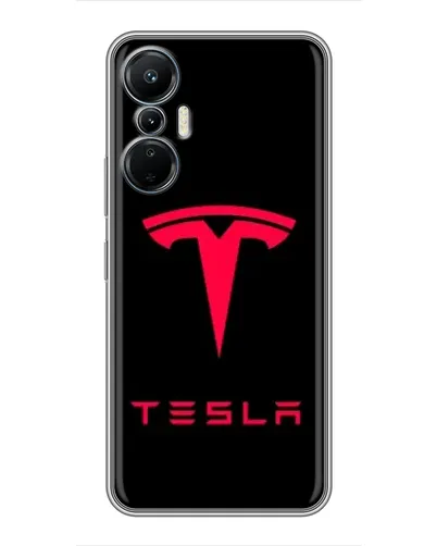 Чехол для Infinix Hot 20 (4G) с картинкой «Tesla Red Logo»