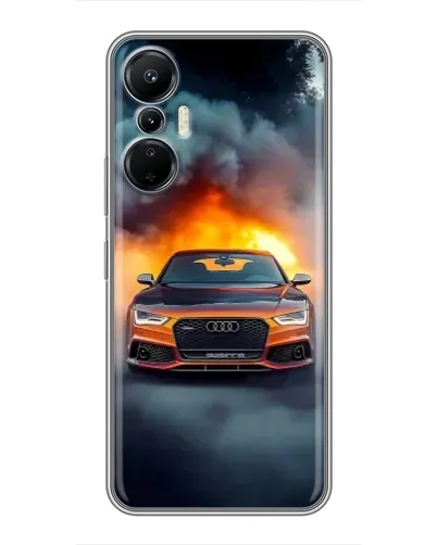 Чехол для Infinix Hot 20 (4G) с картинкой «Audi в огненном дыму» Чехол для Infinix Hot 20 (4G) с картинкой «Audi в огненном дыму»
