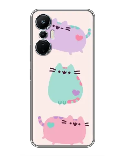 Чехол для Infinix Hot 20 (4G) с картинкой «Pusheen трио»
