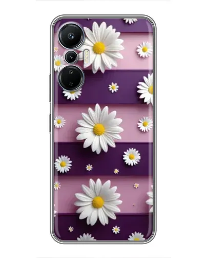 Чехол для Infinix Hot 20 (4G) с картинкой «Ромашки на фиолетовом»