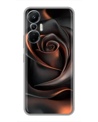 Чехол для Infinix Hot 20 (4G) с картинкой «Шелковая черная роза»