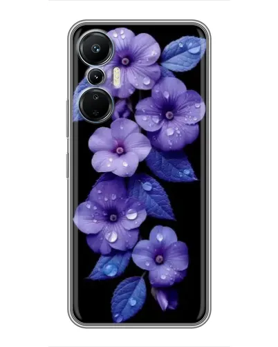 Чехол для Infinix Hot 20 (4G) с картинкой «Фиолетовые цветы с росою»