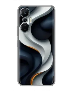 Чохол для Infinix Hot 20 (4G) з картинкою «Об'ємні чорно-білі стрічки»