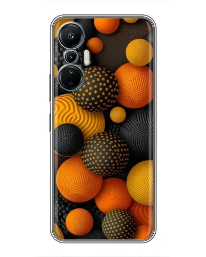 Чехол для Infinix Hot 20 (4G) с картинкой «Объемные оранжевые сферы»