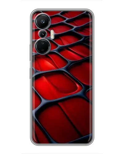 Чехол для Infinix Hot 20 (4G) с картинкой «Красная глянцевая сетка»