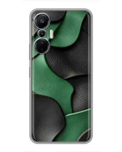 Чехол для Infinix Hot 20 (4G) с картинкой «Зеленые кожаные волны»