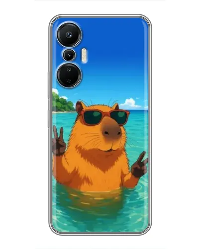 Чехол для Infinix Hot 20 (4G) с картинкой «Морская капибара»