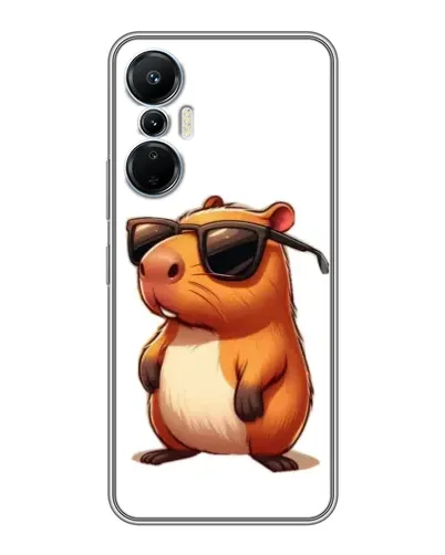 Чехол для Infinix Hot 20 (4G) с картинкой «Капибара в очках»