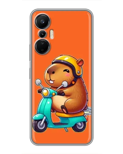 Чехол для Infinix Hot 20 (4G) с картинкой «Капибара на скутере»